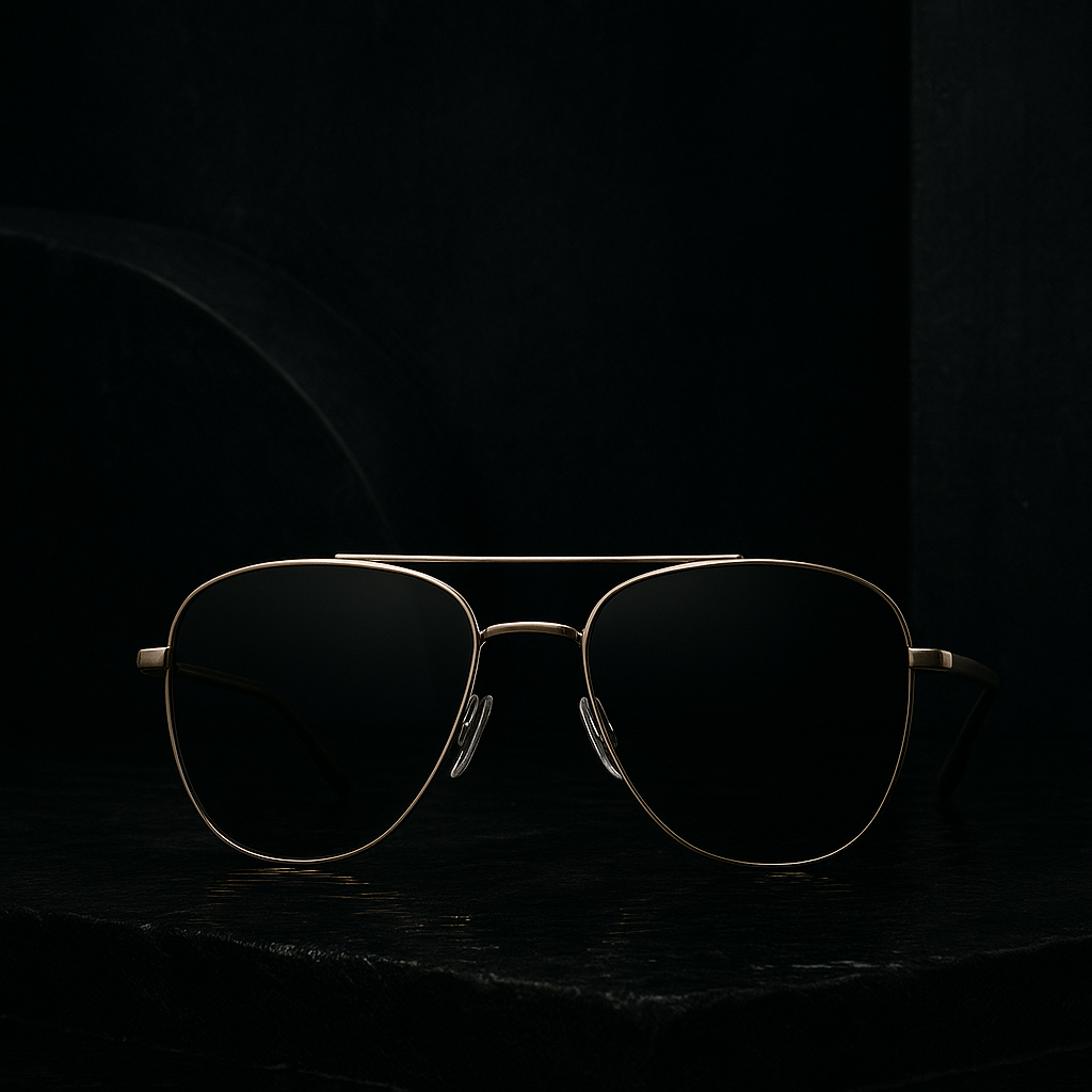 Aviator sunglasses on a dark background